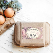 Étiquette Aquarelle Carton d'Oeuf Floral Rustique