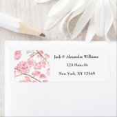 Étiquette Aquarelle Cerisier fleur rose Retour Adresse Lab (En situation)