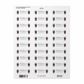 Étiquette Aquarelle Champagne de France à la corbeille rayée (Feuille entière)