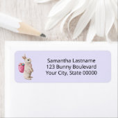 Étiquette Aquarelle Chasse aux oeufs de Pâques Lapin Panier  (En situation)