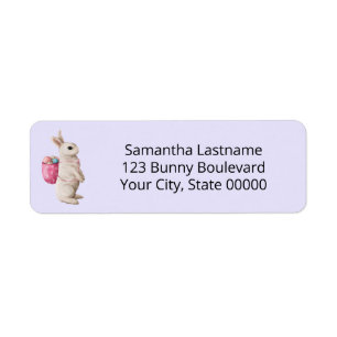 Étiquette Aquarelle Chasse aux oeufs de Pâques Lapin Panier