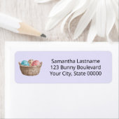 Étiquette Aquarelle Chasse aux oeufs de Pâques Panier Lavand (En situation)