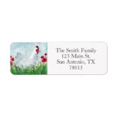 Étiquette Aquarelle Chicken et Poppies Adresse (Devant)