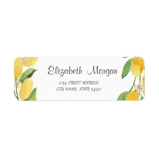 Étiquette Aquarelle Citrons (Devant)