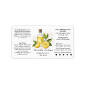 Étiquette Aquarelle Citrus Citrus Essential Oils Botté (Devant)