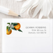 Étiquette Aquarelle Citrus Oranges Florale Adresse de retour (En situation)