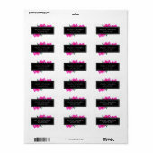 Étiquette Aquarelle claire Peonies roses Bouquet floral (Feuille entière)