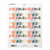 Étiquette Aquarelle colorée Plumes Noir Nom du script (Feuille entière)