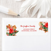 Étiquette Aquarelle Cookie de Noël Adresse de retour Label (En situation)