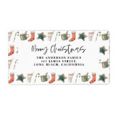 Étiquette Aquarelle cookie de Noël traditionnel élégant (Devant)