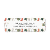 Étiquette Aquarelle cookie de Noël traditionnel élégant (Devant)