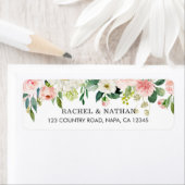 Étiquette Aquarelle couleur bleu-blanc (En situation)