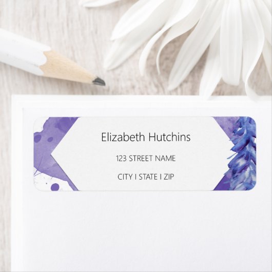 Étiquette Aquarelle Couleur Hiver Dans Les Tons Profonds Vio (En situation)