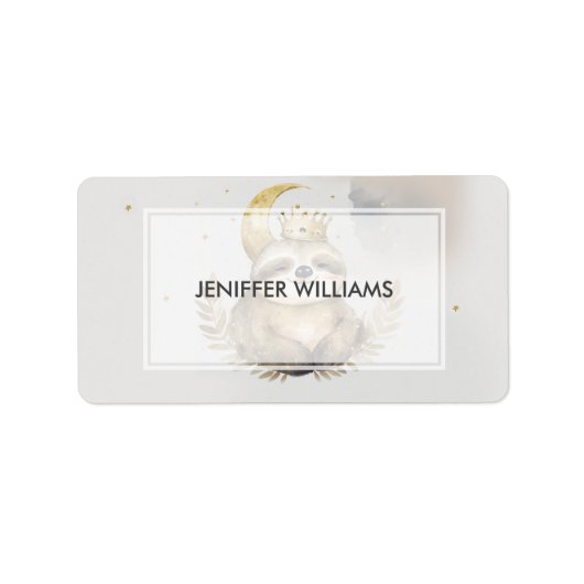 Étiquette Aquarelle Couronne de lune (Devant)