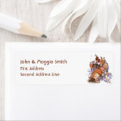 Étiquette Aquarelle Coyotes Howling Wildlife Animal Art (En situation)