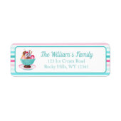 Étiquette Aquarelle Crème glacée Sundae Avec Cookies (Devant)