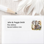 Étiquette Aquarelle Cute Chèvre ferme Art animal (En situation)