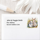 Étiquette Aquarelle Cute Lapin Lapin Art animal de ferme (En situation)