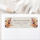 Étiquette Aquarelle d'automne Floral Mariage marié (En situation)