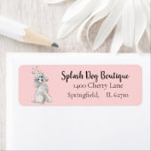 Étiquette Aquarelle de caniche (En situation)