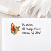 Étiquette Aquarelle de fruits de papaye (En situation)