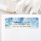 Étiquette Aquarelle de la forêt de neige mariage | Adresse d (En situation)