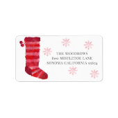 Étiquette Aquarelle de Noël (Devant)