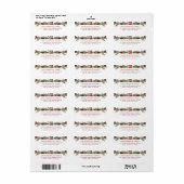 Étiquette Aquarelle de Noël Botanique Adresse de retour (Feuille entière)