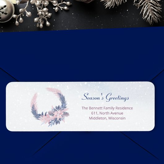 Étiquette Aquarelle de Noël Foliole d'hiver Fête sur mesure