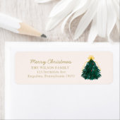 Étiquette Aquarelle de Noël Joyeux Noël Adresse (En situation)