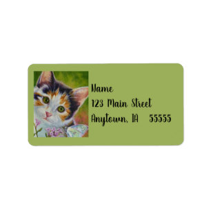 Étiquette Aquarelle de papillon Calico Kitten & Sulfur Art L