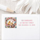 Étiquette Aquarelle de Pâques plaqué deux colliers (En situation)