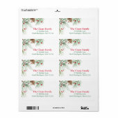 Étiquette Aquarelle de pin de Noël | Adresse de Noël 2016 (Feuille entière)