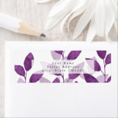 Étiquette Aquarelle de prune Feuilles (En situation)