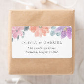 Étiquette Aquarelle délicate Fleurs Mariage expédition (En situation)