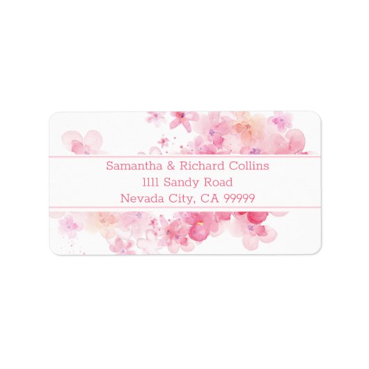 Étiquette Aquarelle délicate Florale (Devant)