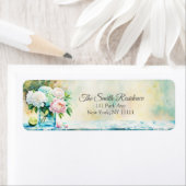 Étiquette Aquarelle Durée De Vie Des Pies Et Des Hydrangées (En situation)