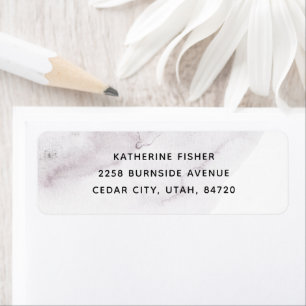 Étiquette Aquarelle Dusty Purple Élégante Adresse de mariage
