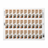 Étiquette Aquarelle éffrayante Cute Halloween Adresse de ret (Feuille entière)