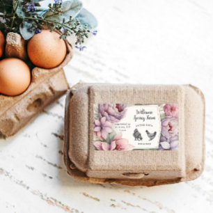 Étiquette aquarelle élégant rustique floral Oeuf Carton