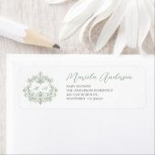 Étiquette Aquarelle Élégante chine florale verte bébé (En situation)