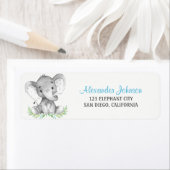 Étiquette Aquarelle Elephant Boy (En situation)