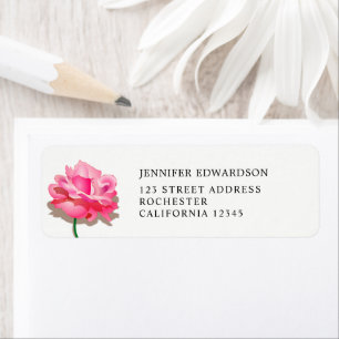 Étiquette Aquarelle été fleurie rose rose rose rose adresse