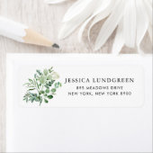 Étiquette Aquarelle Eucalyptus Feuille Adresse de verdure (En situation)