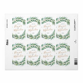 Étiquette Aquarelle eucalyptus feuilles (Feuille entière)