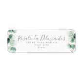 Étiquette Aquarelle Eucalyptus Verdure Gold Foliage (Devant)