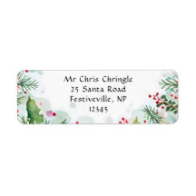 Aquarelle festive de Noël Holly et Fir Branch