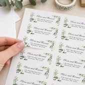 Étiquette Aquarelle feuillage de eucalyptus verdure feuilles