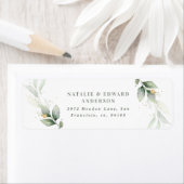 Étiquette Aquarelle feuillage, métal or étherial moderne (En situation)