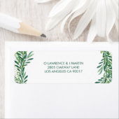 Étiquette Aquarelle Feuille verte (En situation)